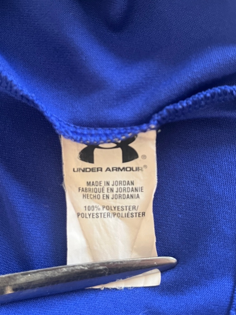 Under Armour Women's Heat-Tech Royal Blue V-Neck Long Sleeve Top- Size S/M - Picture 5 of 8